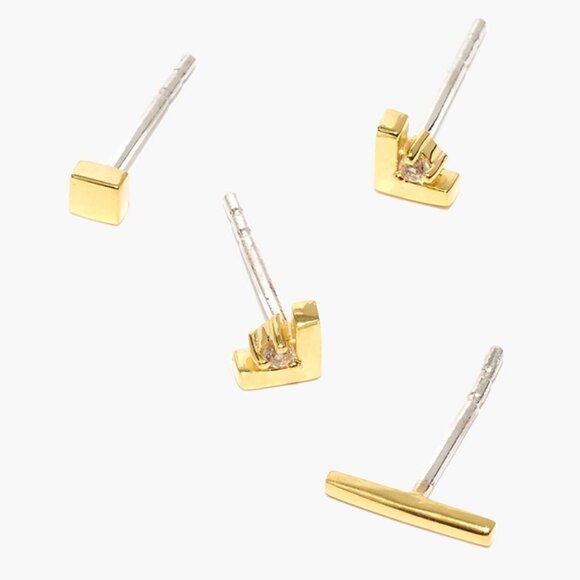 Madewell Delicate Collection Demi-Fine White Sapphire Stud Earring Set - Picture 2 of 3